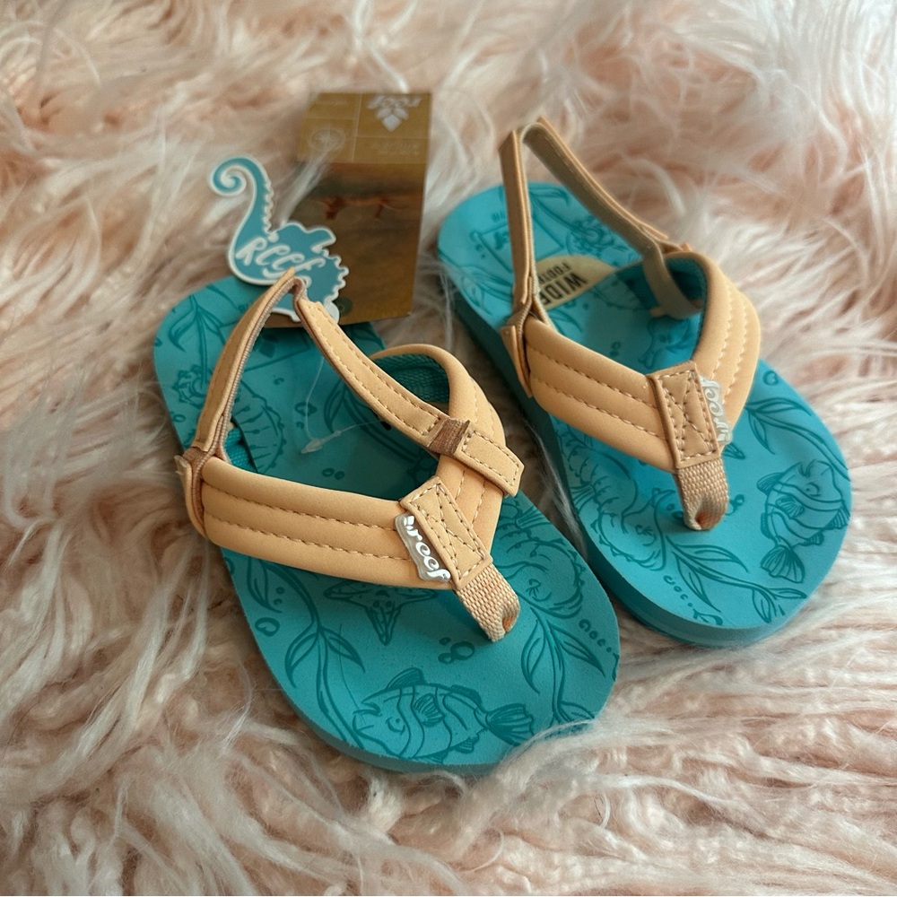 Reef Wide Footbed Toddler 7/8 Flip Flop Back Strap Sandal